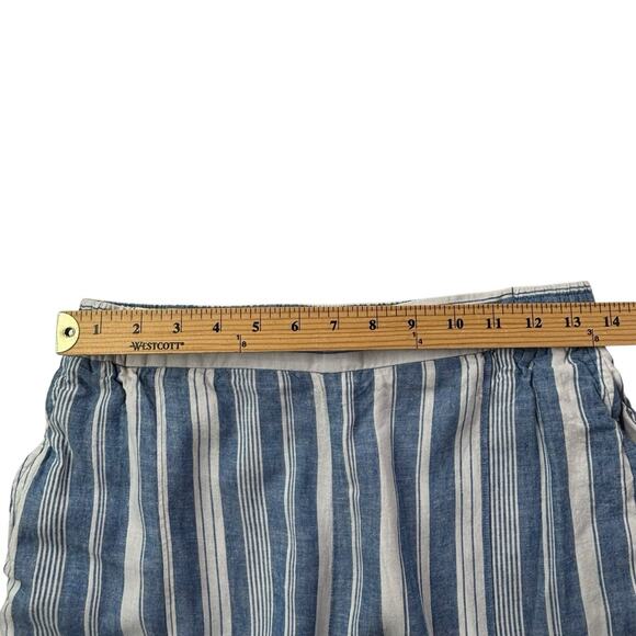 Anthropologie Maeve Women's Size 8 Striped Linen Blend Elastic Waist‎ Crop Pants - Picture 11 of 16